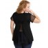 A20-5589 Evaze blouse with net on the back - Black