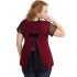 A20-5589 Evaze blouse with net on the back - Bordeaux