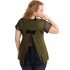 A20-5589 Evaze blouse with net on the back - Khaki