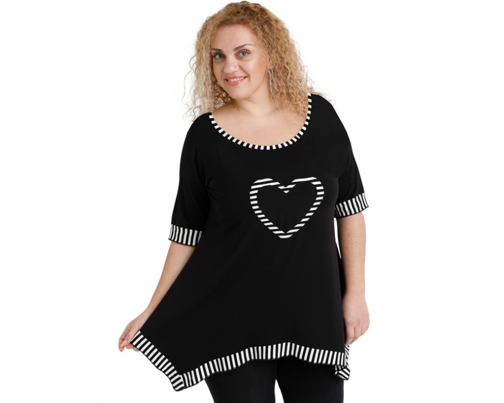 A20-559 Alpha blouse - Black Plus Size