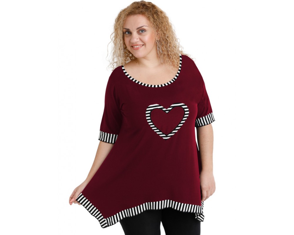 A20-559 Alpha blouse - Bordeaux Plus Size