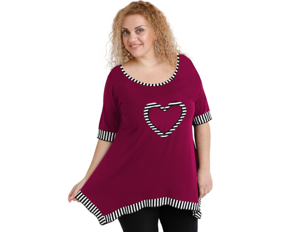 A20-559 Alpha blouse - Fuchsia Plus Size