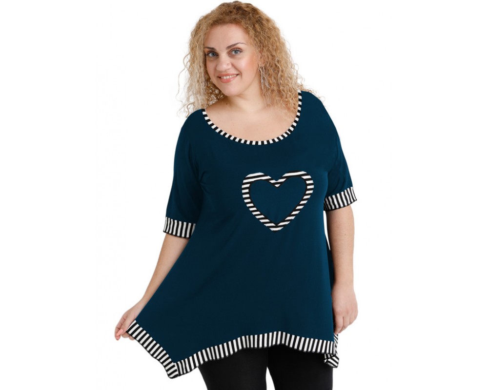 A20-559 Alpha blouse - Petrol Plus Size