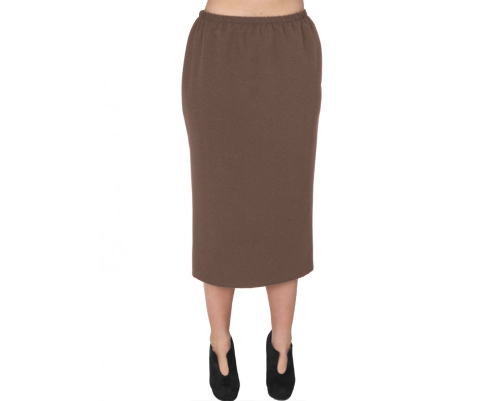 A20-755 Fitted skirt - Brown Plus Size