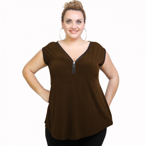 A21-127AF Alpha Blouse - Brown