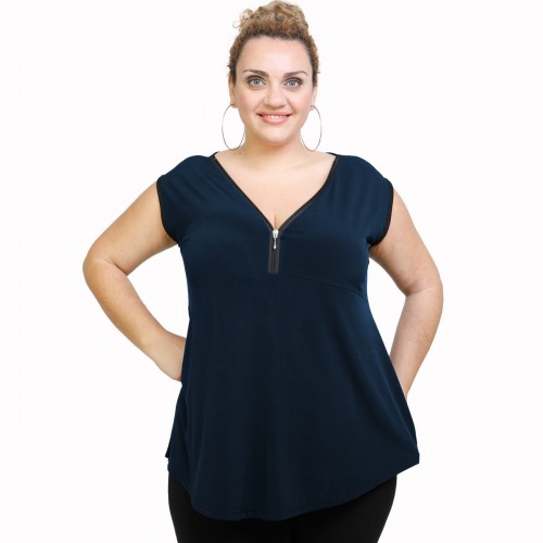 A21-127AF Alpha Blouse - Navy Blue