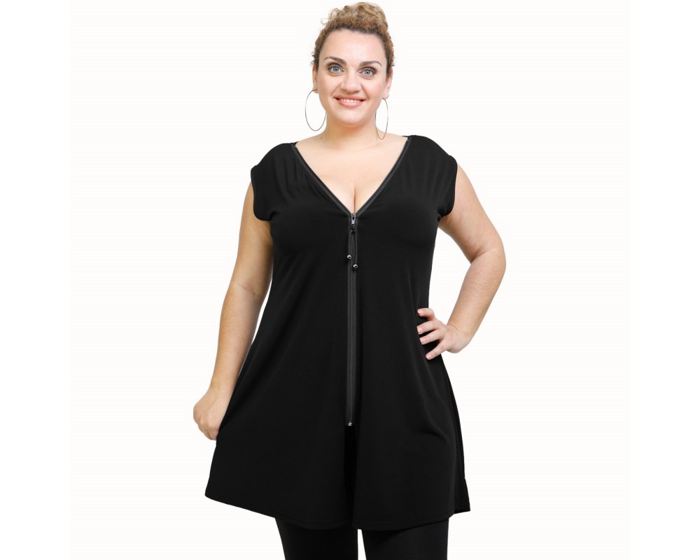 A21-176AF Evaze Blouzedress - Black Plus Size