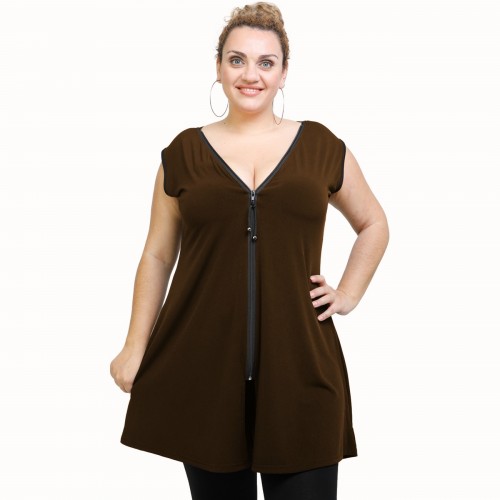 A21-176AF Evaze Blouzedress - Brown