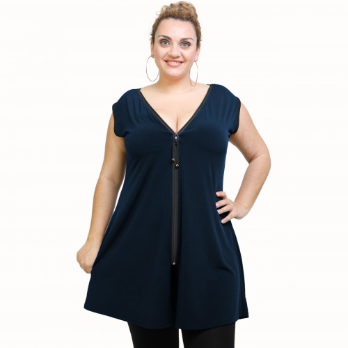 A21-176AF Evaze Blouzedress - Navy Blue
