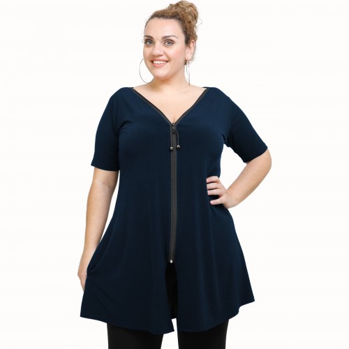A21-176F Evaze Blouzedress - Navy Blue