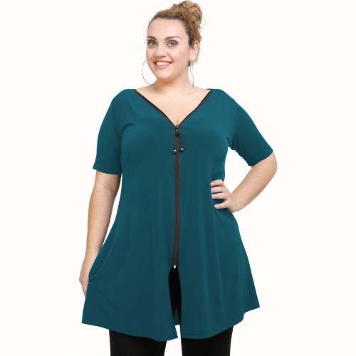 A21-176F Evaze Blouzedress - Petrol