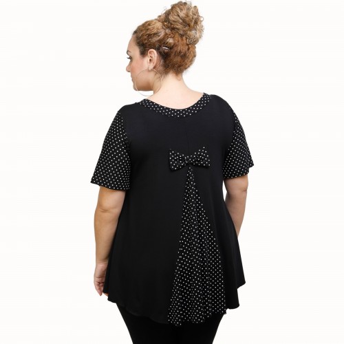 A21-489 Blouse with pattern - Black