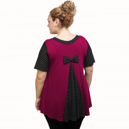 A21-489 Blouse with pattern - Fuchsia