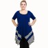 A21-517 Blouse with pattern - Royal Blue