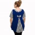 A21-589 Blouse with pattern - Royal Blue