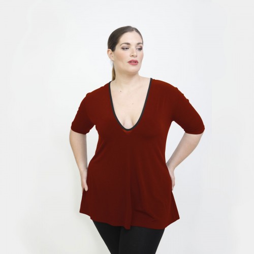 A22-108LV Evaze blouse - Bordeaux
