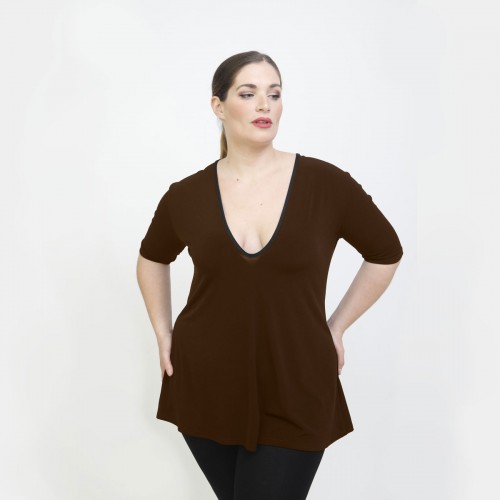 A22-108LV Evaze blouse - Brown