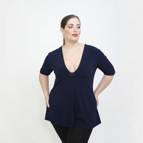 A22-108LV Evaze blouse - Navy Blue
