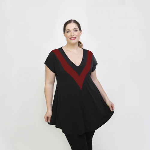 A22-109V Evaze blouse - Bordeaux