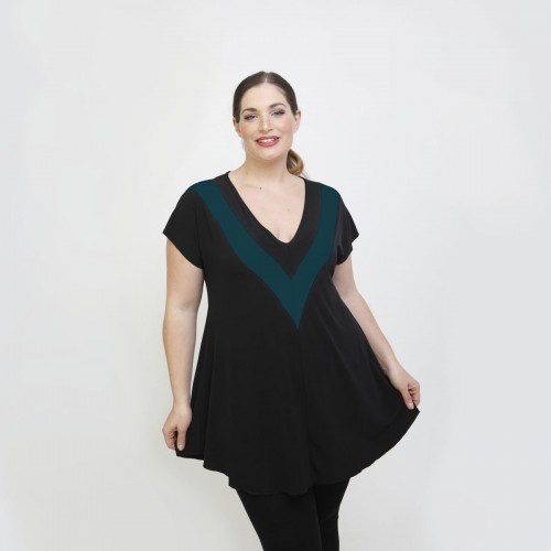 A22-109V Evaze blouse - Petrol