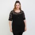 A22-113D Evaze blouse with lace - Black