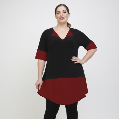 A22-120 Evaze Blousedress - Bordeaux