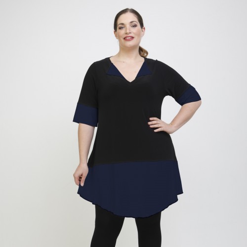 A22-120 Evaze Blousedress - Navy Blue