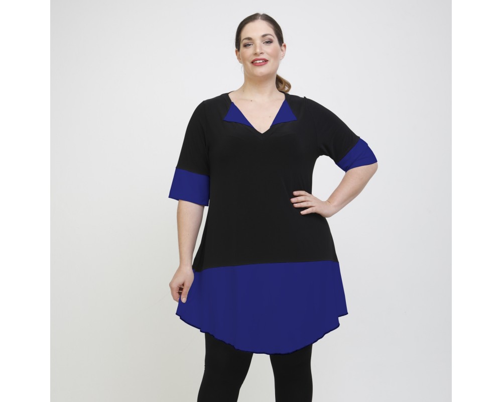 A22-120 Evaze Blousedress - Royal Blue Plus Size
