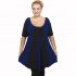 A22-176K Blousedress with pattern - Royal Blue