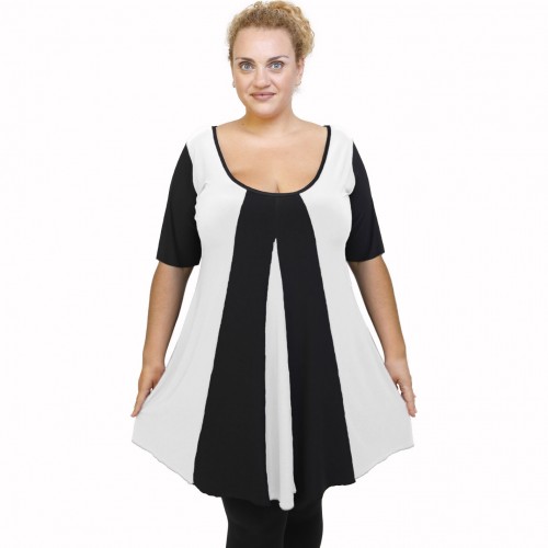 A22-176K Blousedress with pattern - White