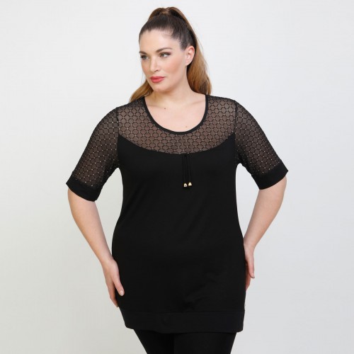 A22-2713 Evaze blouse with veiling - Gold