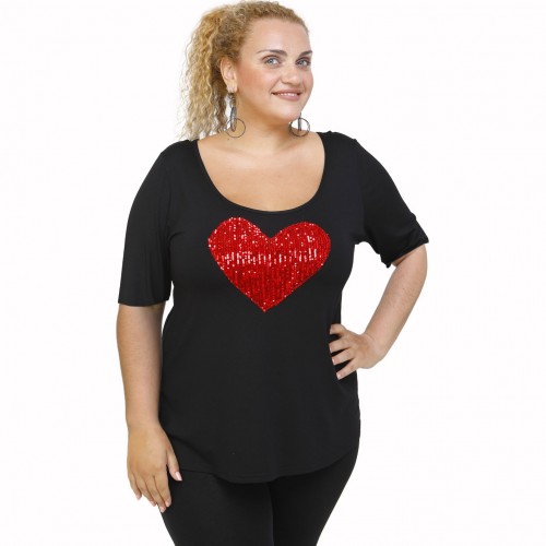 A22-5008LK Evaze blouse with heart - Red