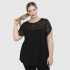 A23-113D Blouse with Lace on chest and sleeve end - Black