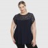 A23-113D Blouse with Lace on chest and sleeve end - Navy Blue