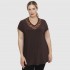 A23-114D Blouse with Printed neck - Brown