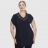 A23-114D Blouse with Printed neck - Navy Blue