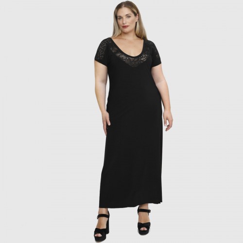 A23-123FD Long dress - Black A23-123FD Long dress - Black