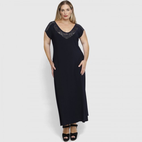 A23-123FD Long dress - Navy Blue A23-123FD Long dress - Navy Blue