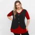 A23-137 Blouse vest style with buttons - Bordeaux