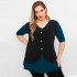 A23-137 Blouse vest style with buttons - Petrol
