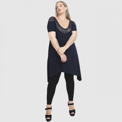 A23-182D Evaze Blousedress - Navy Blue A23-182D Evaze Blousedress - Navy Blue