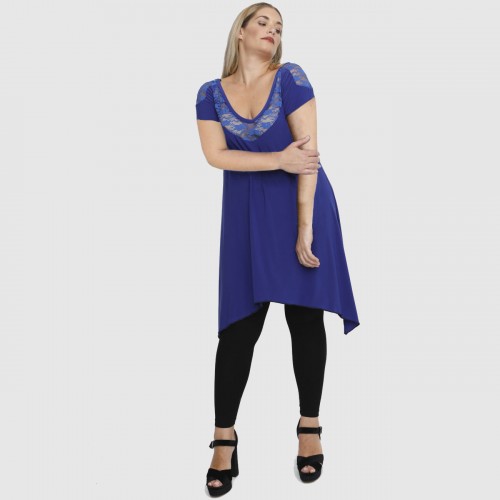 A23-182D Evaze Blousedress - Royal Blue A23-182D Evaze Blousedress - Royal Blue