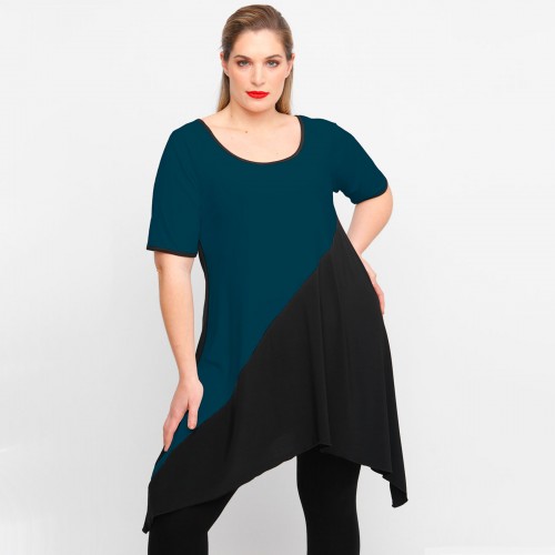 A23-182K Evaze Blousedress - Petrol A23-182K Evaze Blousedress - Petrol