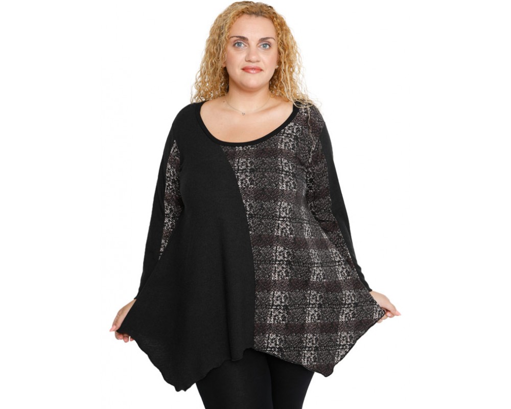 B19-1264 Knitted blouse Plus Size