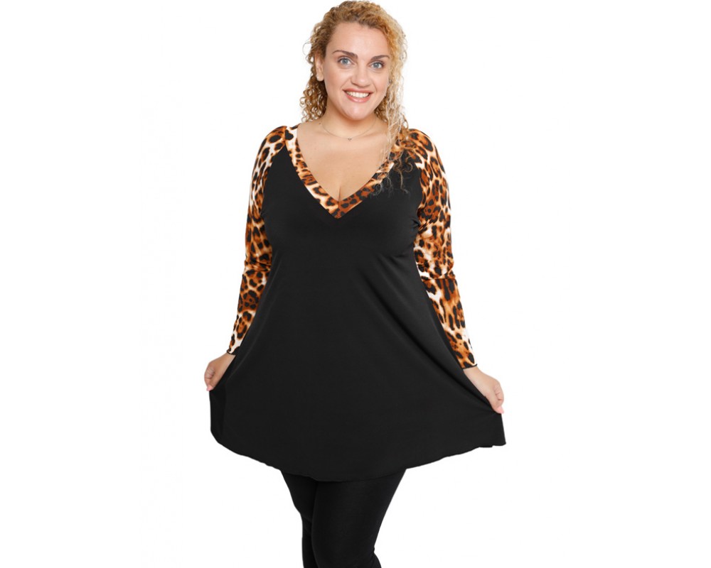 B19-1449 Alpha blouse - Rust Plus Size