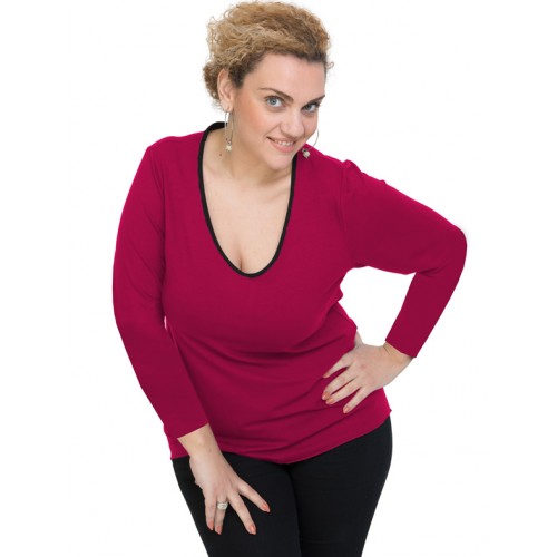 B19-208U Classic blouse - Fuchsia