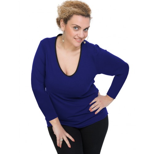 B19-208U Classic blouse - Royal Blue