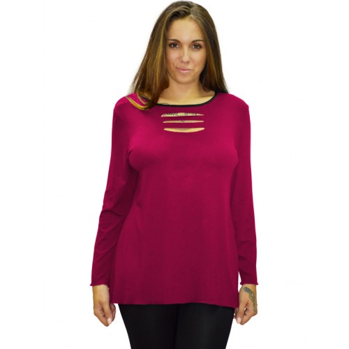 B19-208Z Classic blouse - Fuchsia
