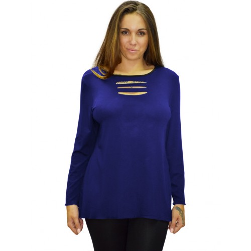 B19-208Z Classic blouse - Royal Blue