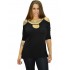 B19-222 Classic blouse with hole on the neck - Black
